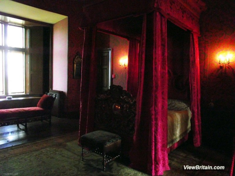 One-of-the-bed-chambers-used-by-King-Charles-in-Chirk-Castle-Wales